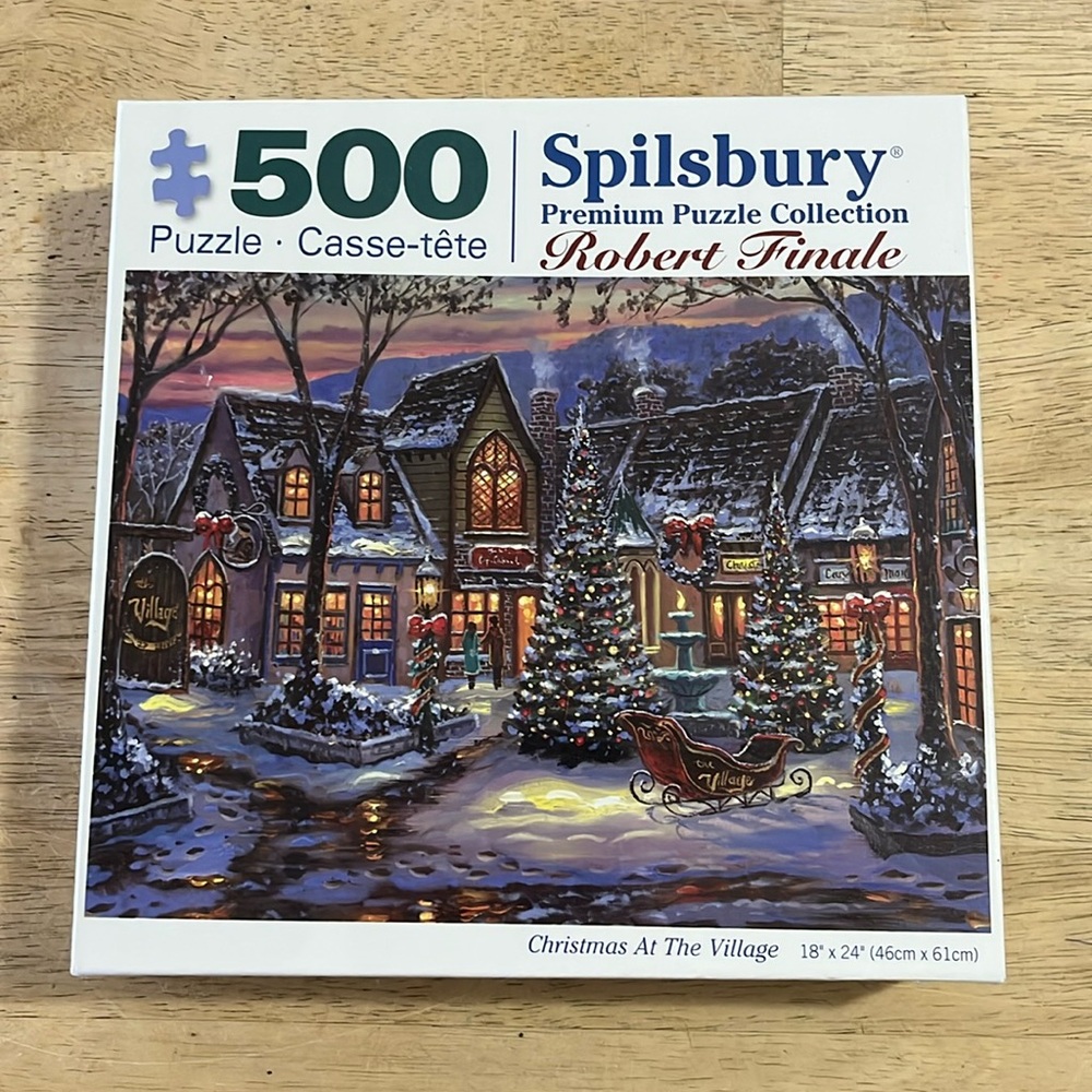 500 Piece Puzzle Christmas at the Village Spilsbury Premium Puzzle Collection
